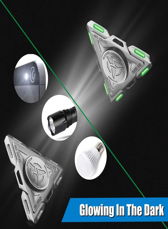 Amarlozn Hammer Fidget Spinner Toys for Kids Adults, Glow in The Dark Luminous Tri Spinner, Metal 2 in 1 Infinity Cube Desk Decor, Stress Relief ADHD Birthday Gift for School Office Boys Friends - Image 4
